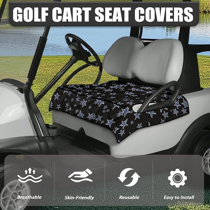 Golf Cart Seat Cover Cushion Designed to Keep Seats Clean and Dry, Featuring Waterproof Layer and Soft Breathable Fabric