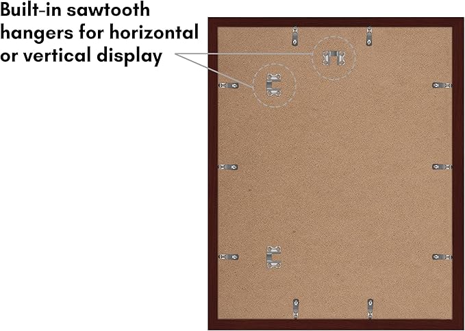 Americanflat 16x20 Picture Frame with Polished Plexiglass - Set of 5 - Use as 12x16 Frame with Mat or Display 16x20 Photo Without Mat - Galleria Collection - Picture Frames for Wall Display - Mahogany
