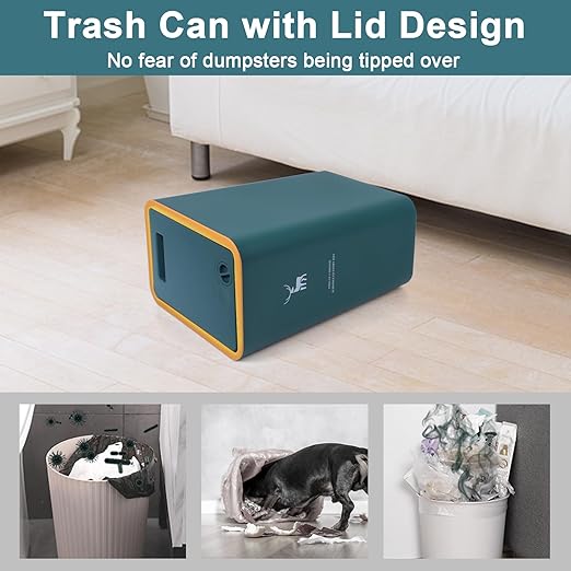 XPIY Trash Can with Lid, 2 Pack 4 Gallons/15 Liters Garbage Can with Press Top, Small Trash Can Dog Proof, Plastic Trash Bin, Waste Basket for Bathroom|Kitchen|Bedroom|Office (2, Green)