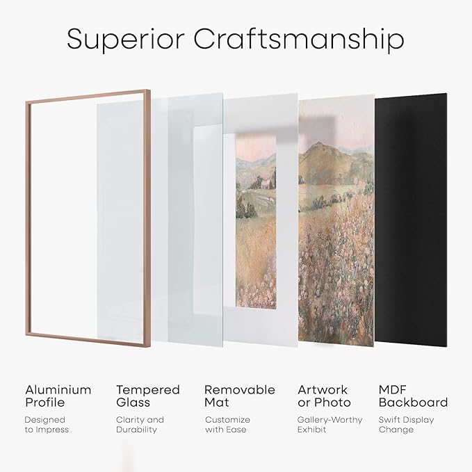 Homeforia 10x10 Mocha Picture Frame, High End Metal 10 by 10 Square Frames with Mat 8 x 8 Opening, 10by10 Poster Frames Matted to 8x8 Photo, Wall or Tabletop Frames, Tempered Glass, Wall Kit, Set of 2