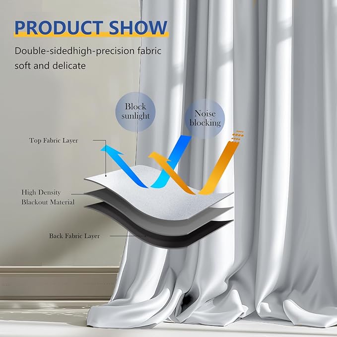 Room Divider Blackout Curtain Track Curtains Wall Dividers Panels Screen for Living Rooms Bedroom Office Privacy Partition Separation, W180 × L108 Inch,1 Panel, White