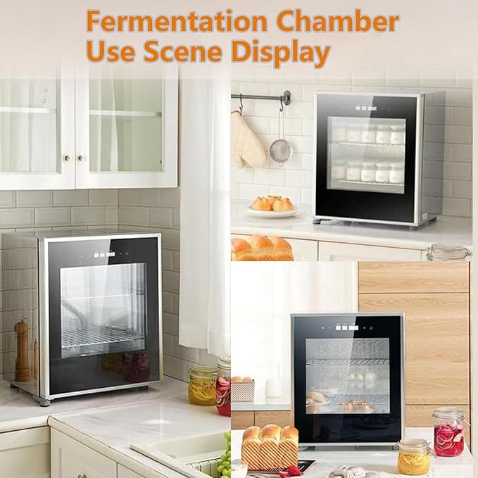 Professional Electric Fermentation Chamber 40l Dough Proofer Yogurt Fermentation Machine with 2-Layer 20-50℃ Temperature Humidity Control for Yogurt,Natto,Rice Wine