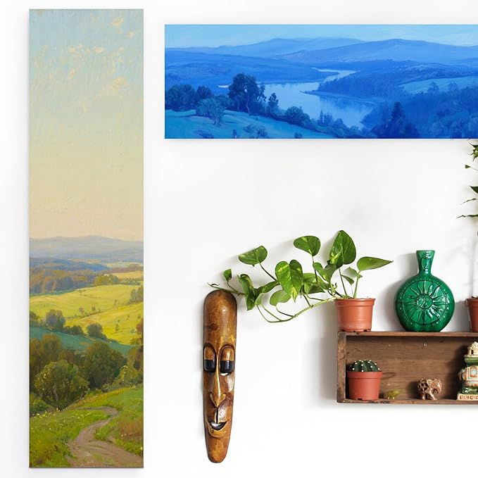 Falling in Art 2 Pack Unfinished Wooden Canvas Panels, 6x24 Gallery Birch Wood Panels Kit, 1 1/2" Deep Art Cradle Boards for Acrylic Painting, Pouring and Burning