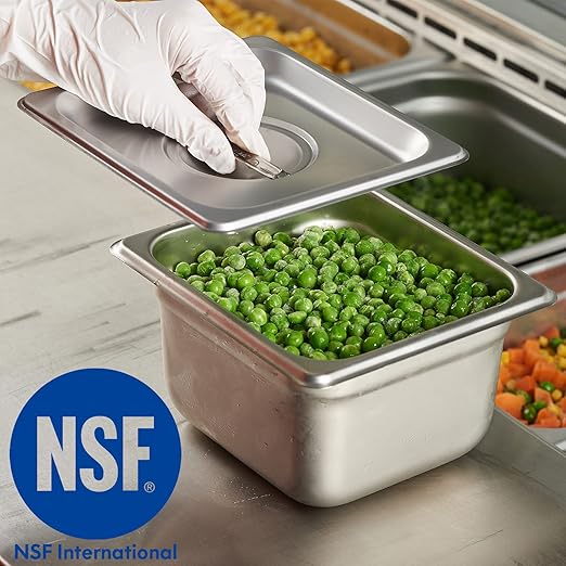 CURTA 6-Pack 1/6 Size Steam Table Pan Lid with Handle, NSF, Hotel & Catering Food Cover