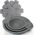 BYKITCHEN 3PCS Silicone Pan Protectors with 6PCS Felt Pan Pot Separators Dividers Pads for Stacking and Protecting Your Cookware, Compatible with Hexclad Cookware Set, Tfal Nonstick Frying Pans &More
