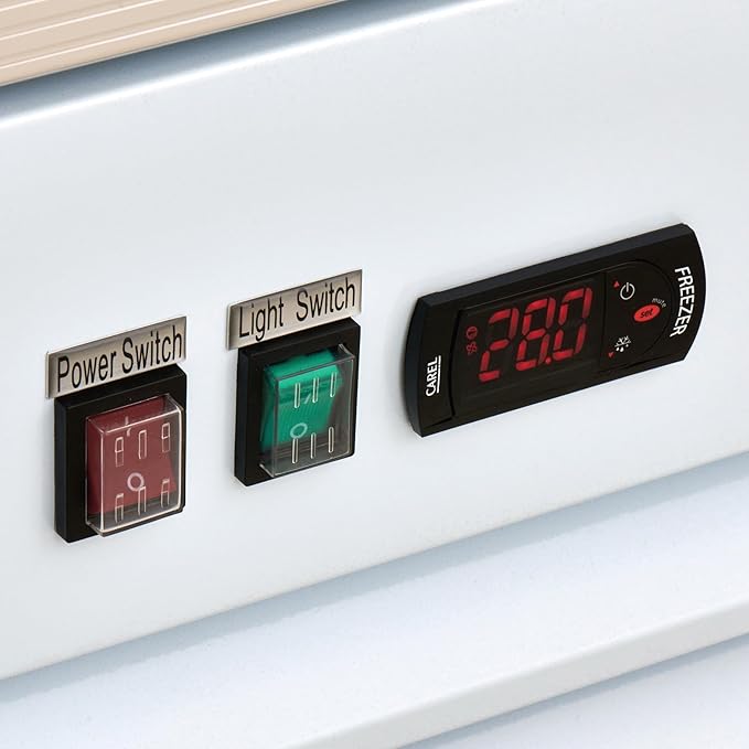 Kratos Commercial Freezer Display Merchandiser - 2 Self Closing Swing Doors, 53" W, White (67K-228)