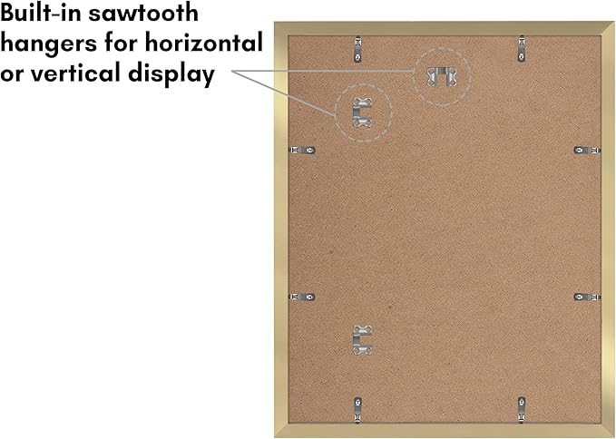 Americanflat 16x20 Picture Frame with Polished Plexiglass - Set of 5 - Use as 11x14 Frame with Mat or Display 16x20 Photo Without Mat - Galleria Collection - Picture Frames for Wall Display - Gold