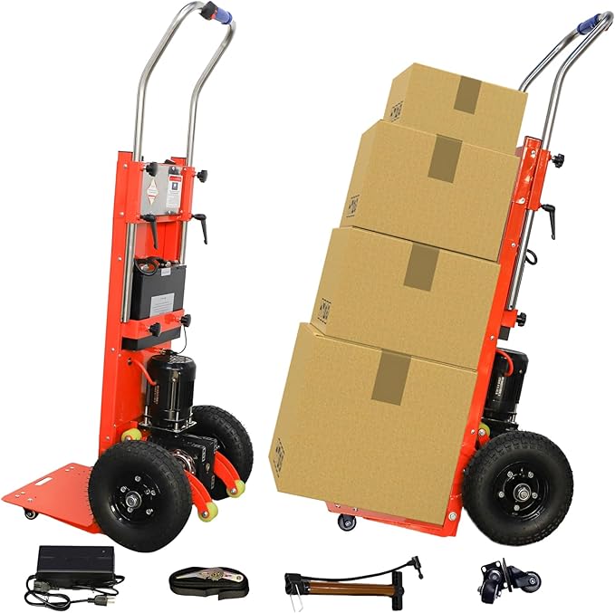 880lbs Electric Stair Climbing Hand Trucks Dolly Cart for Moving Heavy Objects, 1200W Powered Electric Stair Climber for Easy Up/Down Stairs, Move Furniture Home Warehouse(Upgrade)