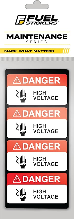 Danger High Voltage Stickers (Small) | Heavy-Duty Signs for Machinery & Equipment | Weatherproof, Ultra Durable Safety Labels – USA Made (2x1 Inch), 20-Pack