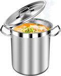 35 Quart Commercial Grade Large Stock Pot - Soup Pot with Lid - Non-Nickel Stainless Steel - Healthy Cookware Polished Stockpots - Heavy Duty - 8.8Gallon