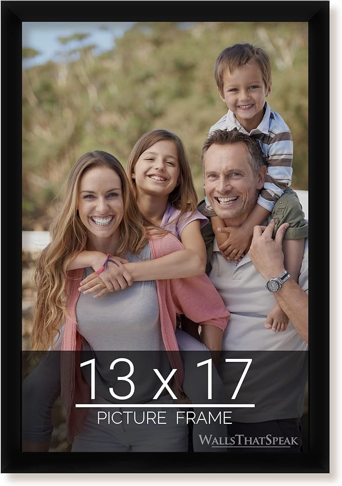 wallsthatspeak 13x17 Black Picture Frame for Puzzles Posters Photos or Artwork