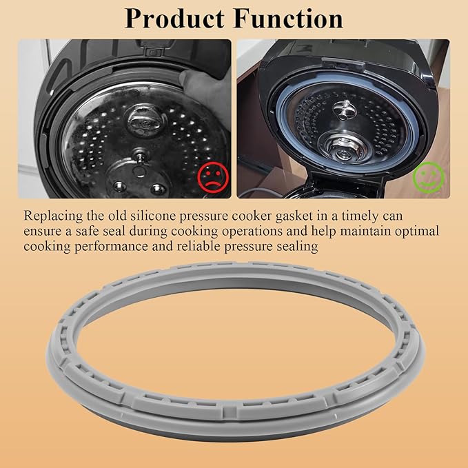 2 Pcs CCP-DH06 Silicone Pressure Rice Cooker Gasket, Compatible with 6-Cup IH Cooker Models, Replacement Dual Motion Rubber Packing, Replacement Silicone Gasket, Replacement rubber packing/gasket