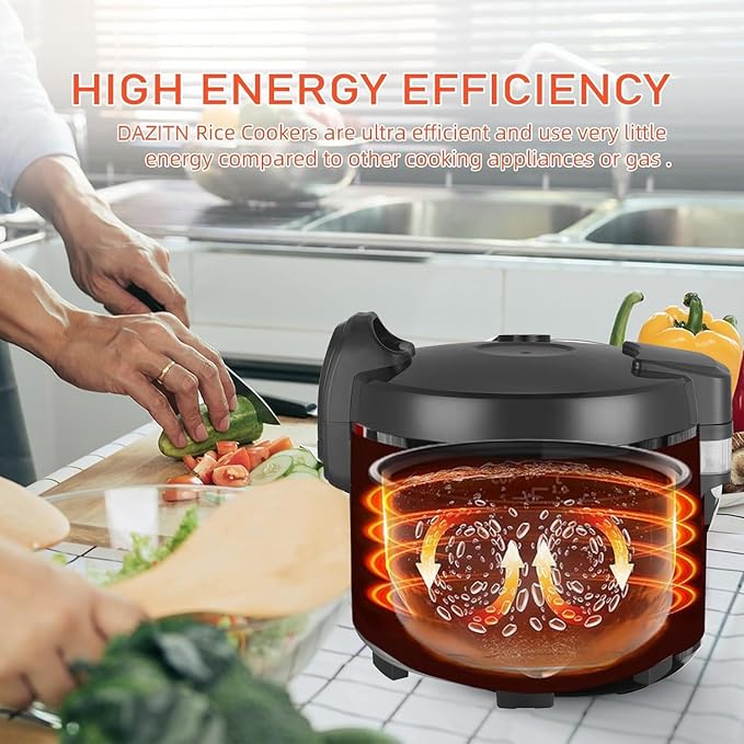 13L Commercial Rice Cooker & rice warmer 60 CUPS Cooked Rice(30-CUPS RAW RICE)| 1350W Fast cooking | Auto turn warming | Large Capacity Rice Cooker for Restaurant (Black)