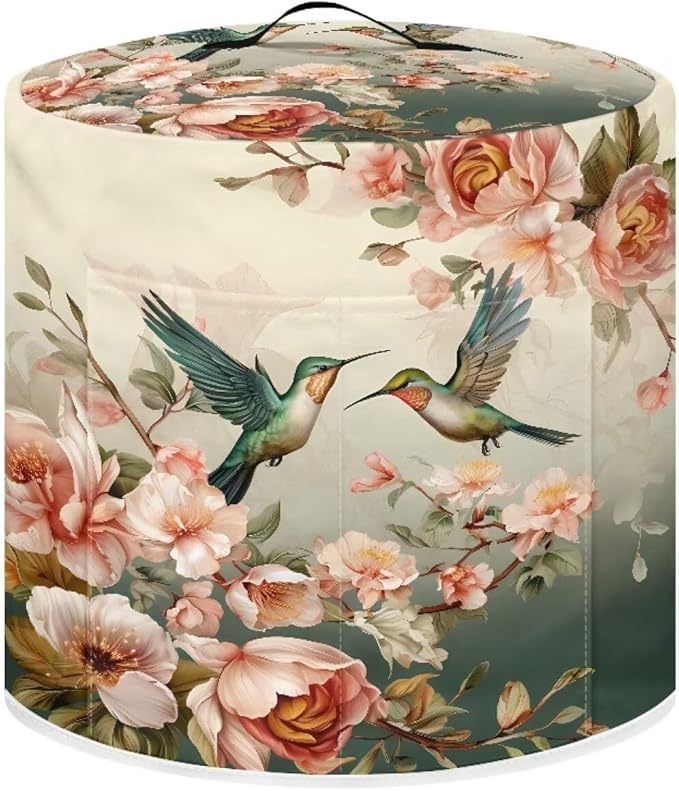 Flashideas Hummingbird Pressure Cooker Cover for Women Dust-proof Cover for Rice Cooker Air Fryer Kitchen Appliance Covers with Top Handle and Pocket Home Kitchen Decor Gifts for Friends