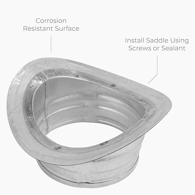 Galvanized Steel Saddle Takeoff – Round 90 Degree Splitter for 6” Duct with 6" Outlet Branch Connector - Range Hood Duct Adapter - Heavy Duty Supply/Exhaust Air Ventilation Duct Work Collar