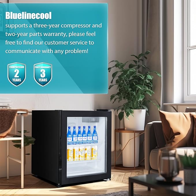 1.3cu.ft Commercial Refrigerators Beverage Fridge with LED Light Display Upright Merchandiser, Drink Cooler with 1 Adjustable Shelves Black ETL Approved