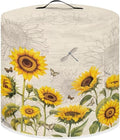 Air Fryer Pressure Cooker Dust Cover, for 3 Qt Kitchen Appliance Cover, with Top Handle and Accessories Pockets for Home Decoration, Sunflower Dragonfly Retro