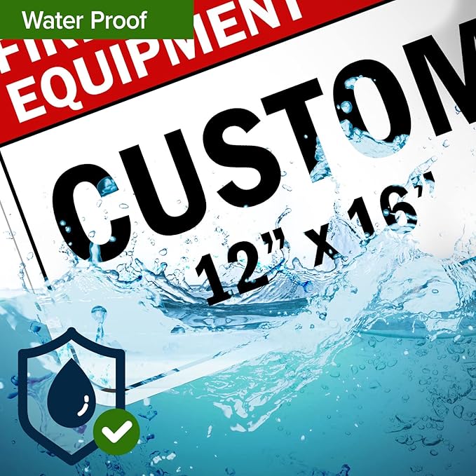 Custom Fire Equipment Sign, Ansi Sign, Osha Compliant, 12x16 Inches, Post Holes, Rust Free .040 Aluminum, Fade Resistant, Indoor/Outdoor Use, Made in USA by My Sign Center