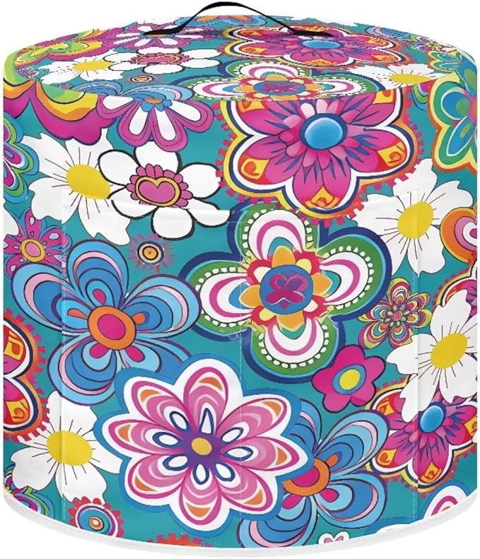 Ethnic Floral Pressure Cooker Cover Instant Pot Accessories Instant Pot Kitchen Appliance Dust Cover with Pockets for Rice Cooker Air Fryer Slow Cooker Dust Covers for Kitchen Size L
