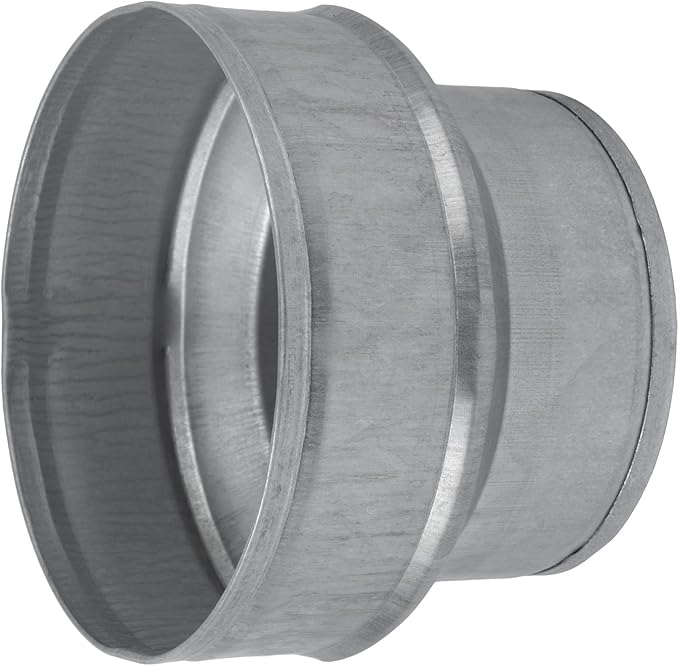 5" to 4" Inch Duct Pipe Adapter - Galvanized Steel HVAC Ducting Reducer for Ventilation - PVC Pipe, Hose Coupler - Heavy Duty Exhaust, Air Conditioner Fittings - Vent Flange Connector