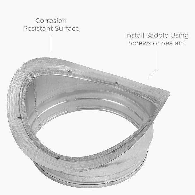 Saddle Take Off – Round 90 Degree Splitter for 8" Inch Duct with 6" Inch Outlet Branch Extension - Galvanized steel Duct Connection Adapter - Collar for Air Intake/Exhaust Duct Work