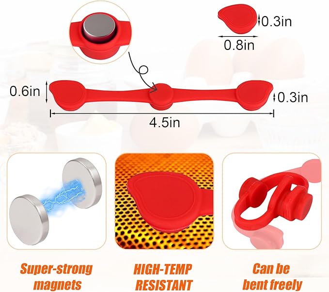 Air Fryer Magnets Silicone Buckle for Parchment Paper Liners, High-Temp Resistant Air Fryer Accessories, Lock Paper from Heating Element or Covering Food, Prevent Burning & Uneven Cooking (12)