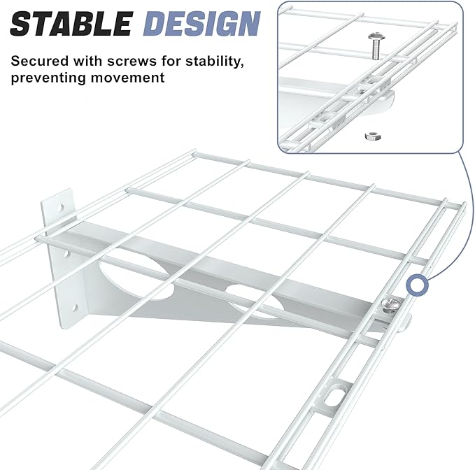 WALMANN 2-Pack Garage Wall Shelves, 1 x 4 ft/12 * 48 inch Wall Mounted Storage Shelves for Garage Heavy Duty Floating Shelf, Holds Up to 220 lbs(White)