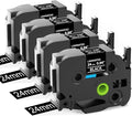 Labelife 24mm Black Label Tape TZe-355 Replacement for Brother P Touch TZe TZ Tape 24mm 0.94 Laminated White on Black TZe355 for Brother Ptouch PT-D600 PT-D610BT PT-P710BT Label Maker, 4-Pack