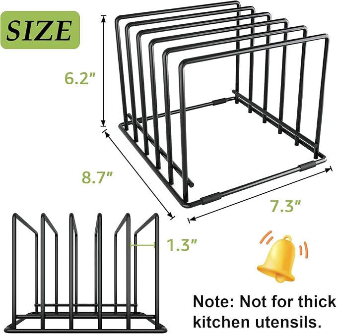 2-Pack Baking Sheet Organizer Rack – 5-Slot Bakeware & Cookie Tray Holder for Kitchen Cabinet or Countertop, Stainless Steel Cutting Board Rack with Rust-Resistant Frame & Anti-Slip Feet