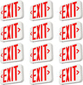 FREELICHT 12 Pack Red Double-Sided LED Exit Sign with Battery Backup, Exit Sign for Business,Easy To Install, UL Certified, AC 120/277V