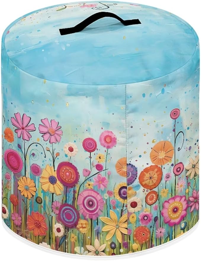 Air Fryer Cover Dust Cover, Easy to Clean Small Appliance Covers for 3 Quart Air Fryer & Pressure Cooker Kitchen Appliance Accessories with Pockets, Colorful Floral