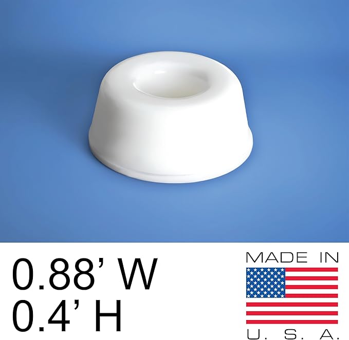 Small White Door Knob Bumpers - Made in USA - Self-Adhesive Door Handle Stoppers Wall Protectors, Rubber Feet for Speakers, Electronics, Furniture - 12 pcs