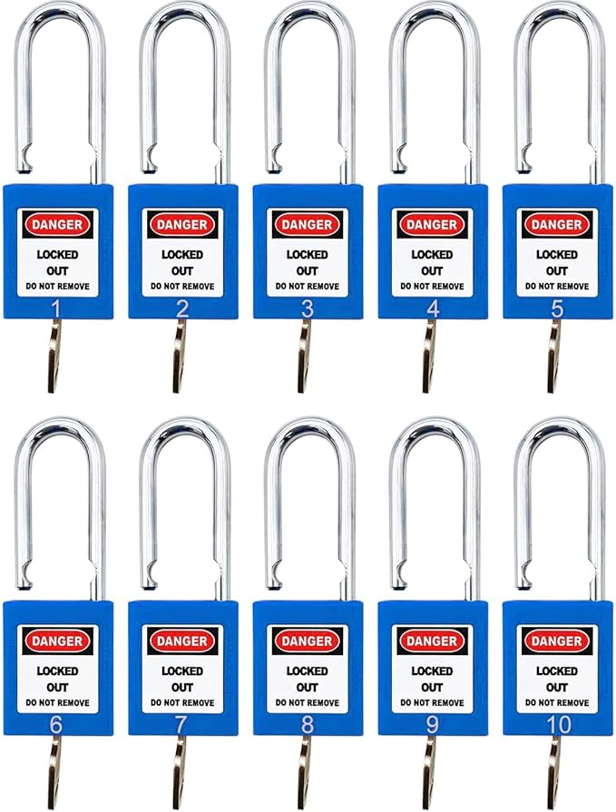 Lockout Tagout Locks, Safety Padlocks, Loto Keyed Differently Lock Out Tag Out Device Plastic with Lockout TagOut Tags