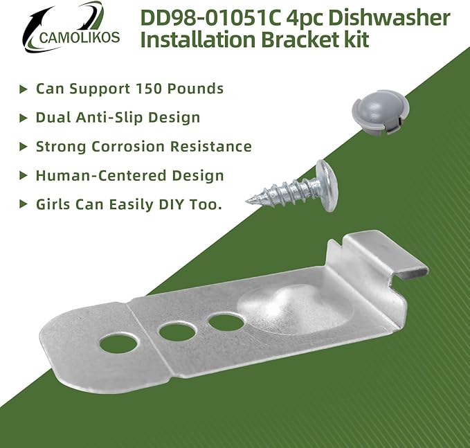 4pc DD98-01051C Dishwasher Installation Bracket kit Compatible with Samsung