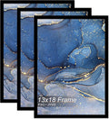 13x18 Picture Frame Set of 3, Black Frame for 13 x 18 Inch Picture Poster Photo, Light Weight and High Transparent 13 by 18 Frame for Wall - 3 Pack/Black/13 x18