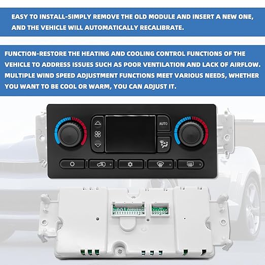 599-211XD A/C Heater Climate Control Module Panel Switch for 02-09 Chevy Silverado Suburban Tahoe Trailblazer Avalanche GMC Sierra Yukon Envoy Cadillac Escalade Rainier Hummer Bravada, OE# 10367041