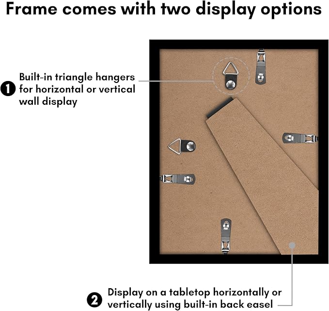 Americanflat 6x8 Picture Frame with Polished Plexiglass - Set of 5 - Use as 3x5 Frame with Mat or Display 6x8 Photo Without Mat - Galleria Collection - Picture Frames for Tabletop and Wall - Black