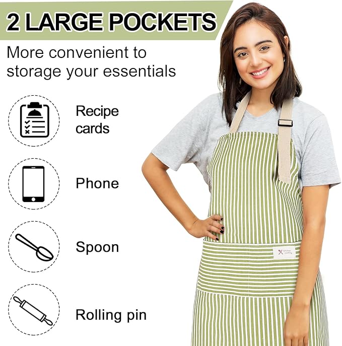 Janmercy 24 Pcs Aprons for Women Men with 2 Pockets Linen Cooking Kitchen Apron Adjustable Bib Chef Apron Bulk Aprons Unisex