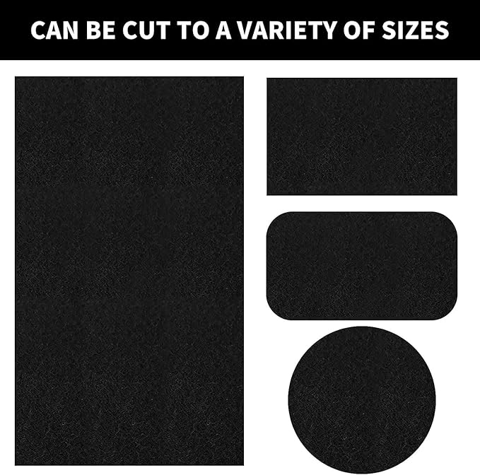 Cut-to-Fit Activated Carbon Filter Sheet Charcoal Air Vent Filters Pad Black Range Hood AC Replacement Fabric Filter 1 Pack 16" x 48" x 0.125"