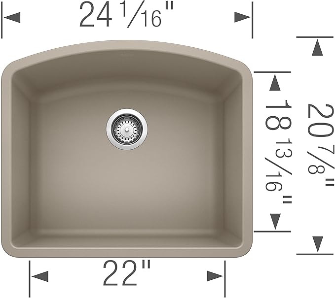 BLANCO, Truffle 441281 DIAMOND SILGRANIT Single Bowl Undermount Kitchen Sink