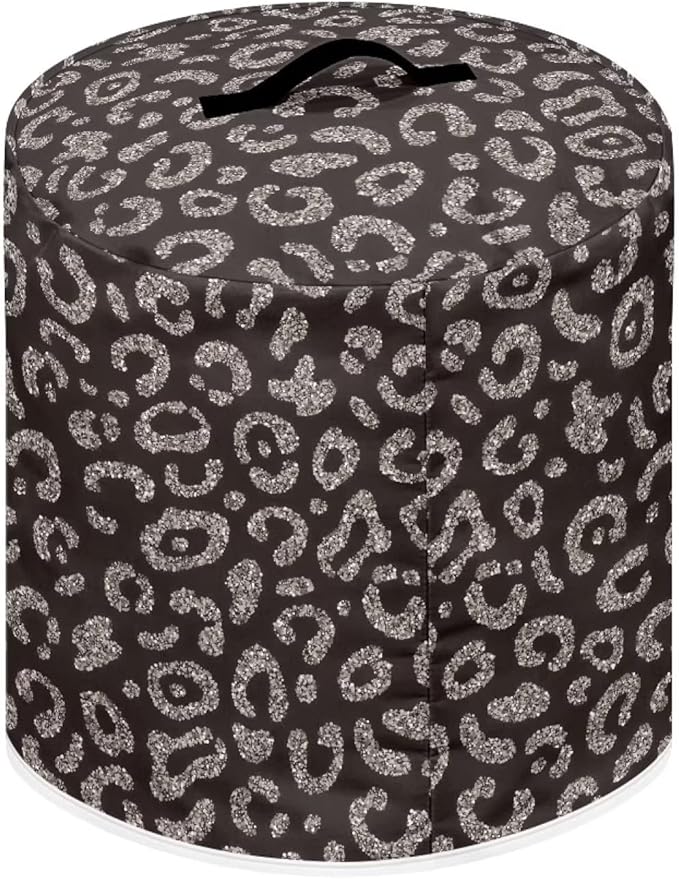 Flashideas Sparkling Leopard Print Pressure Cooker Cover for Women Dust Cover Insulated Rice Cooker Cover with Easy to Clean Lining Waterproof Appliance Cover with Pockets for Instant Pot 6 Quart