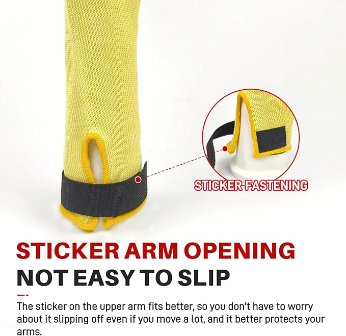 Cut Resistant Sleeves With Thumb Hole,Thin Skin Arm Protection Sleeves And Bruising, Kevlar Sleeves,For Gardening, Welding, Kitchen,For Women, Men, Elderly(Yellow, 11.8 in)