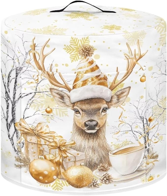 Golden Elk Dust Cover for Kitchen Instant Pot Accessories Appliance Cover Quart Pressure Cooker Air Fryer Rice Cooker Kitchen Appliance Dust Covers with Storage Pockets Size M