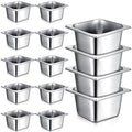 Rtteri 22 Pcs 1/6 Size 4 Inch Deep Stainless Steel Hotel Pans Set: 16 Metal Buffet Steam Table Pans with 2 Tongs & 4 Spoons – Stackable & Anti Jam, Commercial Restaurant Catering Kitchen Food Prep