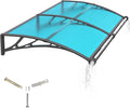 Awning for Door Entrance with Drainage Sink,32x60 Inch Awnings for Doors,Window Canopy Exterior with Plastic Steel Bracket,Polycarbonate Cover,UV,Rain,Snow Protection for House,Porch,Patio,Deck