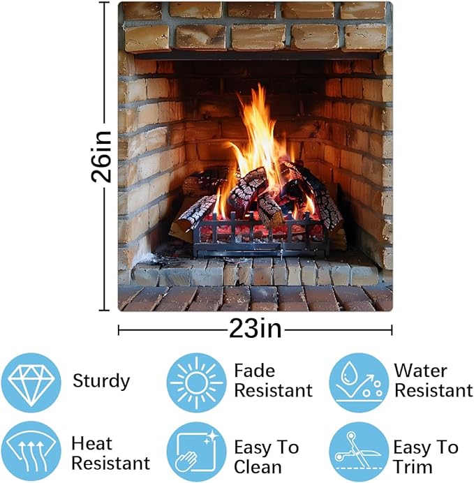 Christmas Xmas Dishwasher Magnet Cover Christmas Fire Fireplace Dishwasher Decorative Cover Front Dishwasher Door Cover Reuseable Dishwasher Cover Panel Kitchen Refrigerator Home Appliances 23" X 26"