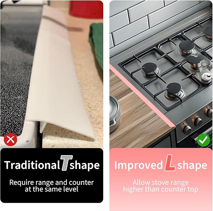 Stainless Steel Stove Gap Covers in Pink– 2 Pack Adjustable 13.8” to 27.5” Retractable Stove Gap Filler, Heat Resistant Guard for Range Top & Counter Gaps, Easy to Clean and Maintain