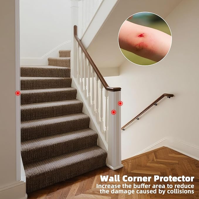Wall Corner Protector & Edge Guard，Peel and Stick Wall Trim Moulding Inside & Outside Corner Molding Trim Caulk Strip, Self Adhesive Trim for Wall Edge,Ceiling,Countertop, 1.6” W x10’ L，Clear