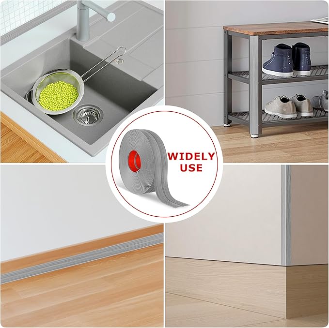 Flexible Wall Corner Protector Moulding Trim Peel and Stick Wall Corner Guards Edge Protector Self Adhesive Molding Trim Strip for Edge Ceiling (Light Gray Wood Grain, 0.8 in x 20 Ft)