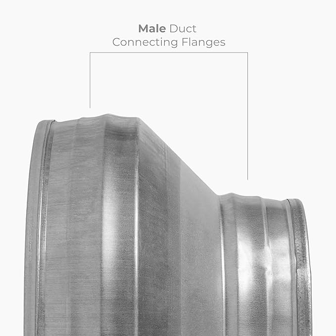 8" to 5" Inch Round Duct Reducer - Male Fit Galvanized Steel Pipe Increaser - Coupling for Round Duct Ventilation Systems - Heating & Cooling HVAC - Vent Pipe Adapter, Duct Connector